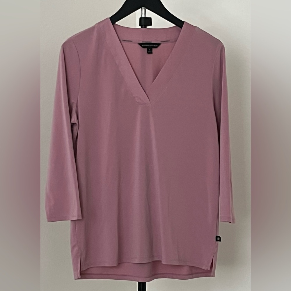 Banana Republic Dusty Rose V-Neck Blouse 🌸 Effortlessly Chic 3/4 Sleeve Top